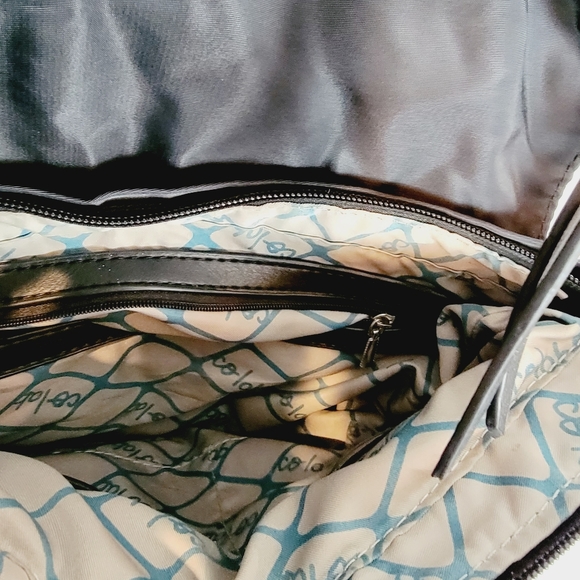 Co-Lab Nylon Crossbody Bag Purse Black Zipper Flap Pocket 25 inch drop a0620 - Picture 3 of 12